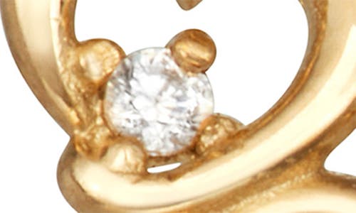 Fzn Diamond Heart Stud Earrings In Gold