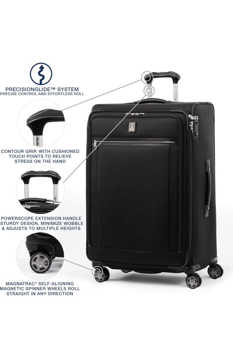 TRAVELPRO Platinum Elite Softside Expandable Large 29-Inch Checked Luggage, Alternate, color, Shadow Black