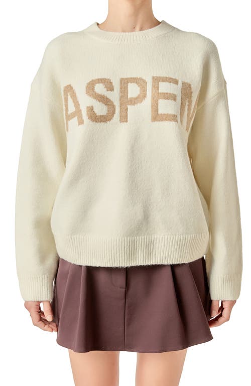 English Factory Lettering Sweater In Neutral