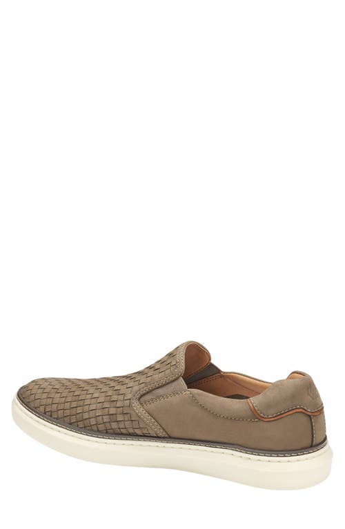 Johnston & Murphy Mcguffey 2 Woven Slip-on Sneaker In Taupe Woven Tumbled Nubuck