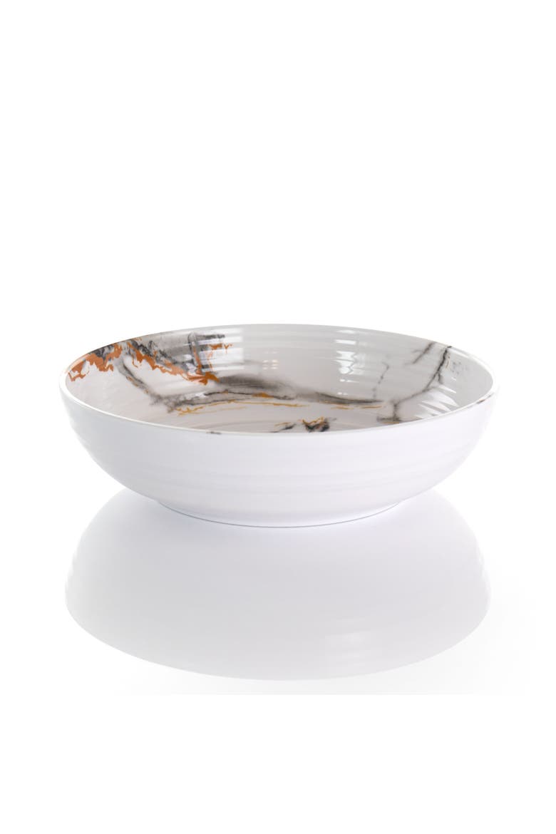 Fine Sculpture 12 Piece Lightweight Melamine Dinnerware Set, Alternate, color, White