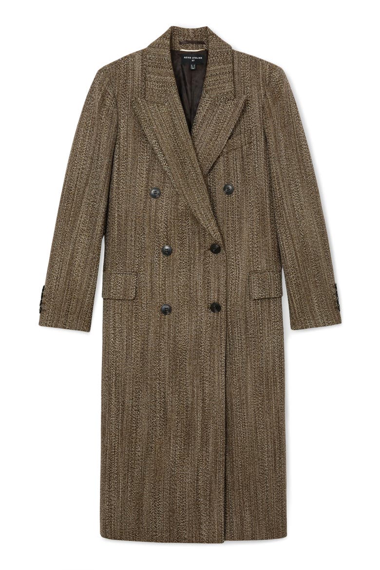 Inessa Wool Coat, Alternate, color, BROWN