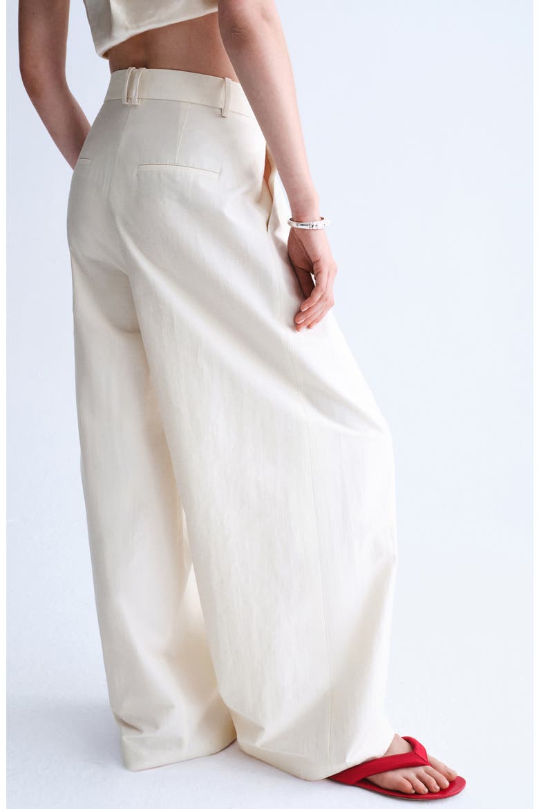 Pleat Front Wide Leg Pants, Alternate, color, ECRU