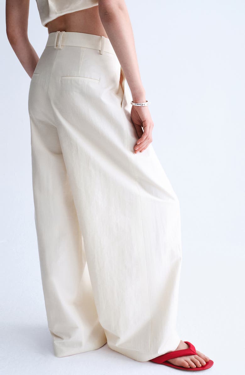 MANGO Pleat Front Wide Leg Pants, Alternate, color,