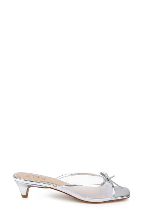 Jewel Badgley Mischka Felisha Kitten Heel Slide Sandal In Silver
