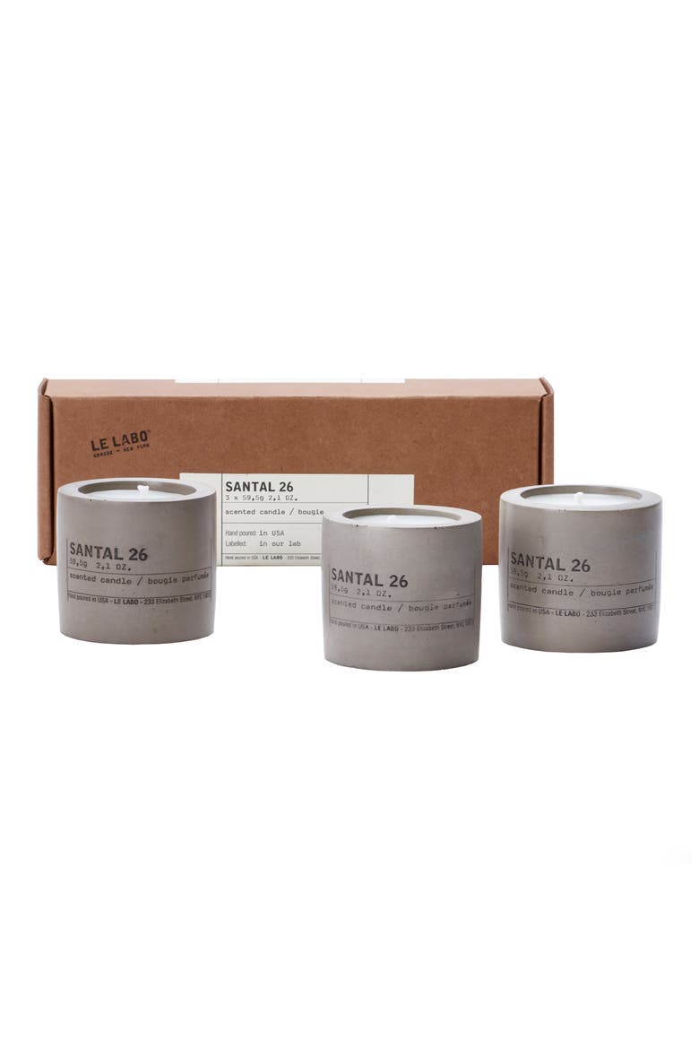 Santal 26 Set of 3 Concrete Votives, Main, color, NO COLOR