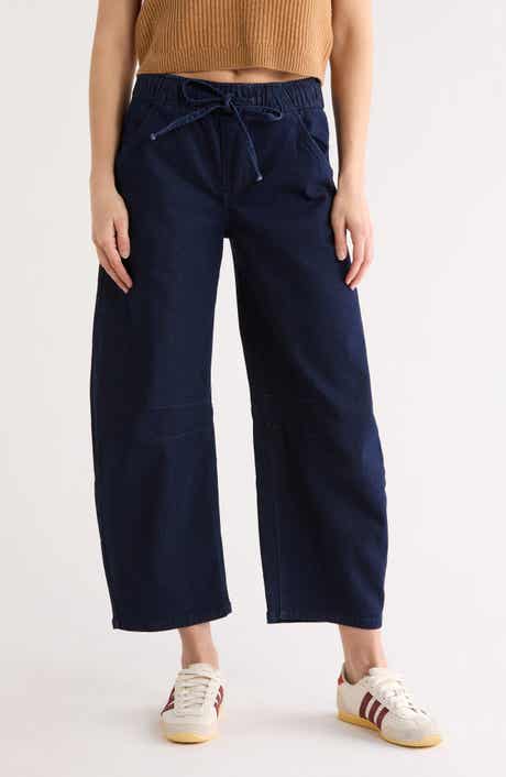 Vigoss Drawstring Barrel Leg Jeans