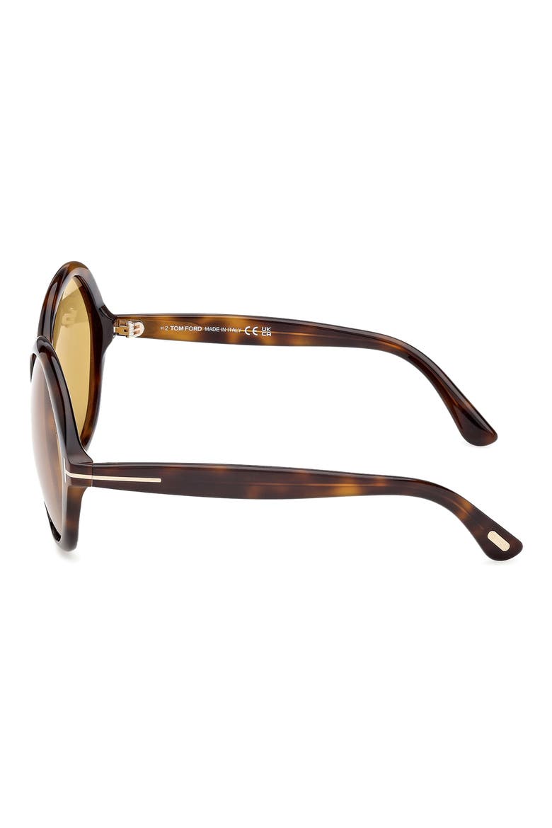 Annabelle 60mm Gradient Round Sunglasses, Alternate, color, SHINY DARK HAVANA/ ECO/ VICUNA