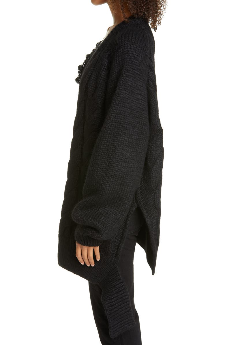Simone Rocha Beaded Cable Alpaca Blend Sweater, Alternate, color,