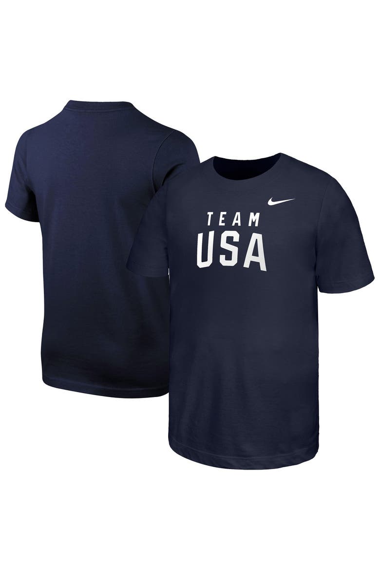 Youth Nike Navy Team USA Core T-Shirt, Main, color, Navy