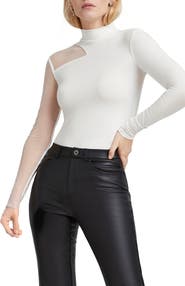 Marcella Ysabel Mesh Panel Jersey Top