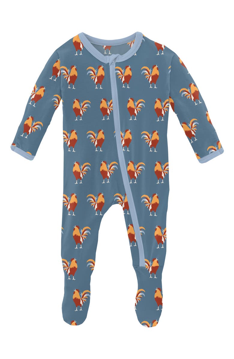 KicKee Pants Fitted One-Piece Zip Pajamas, Main, color, 