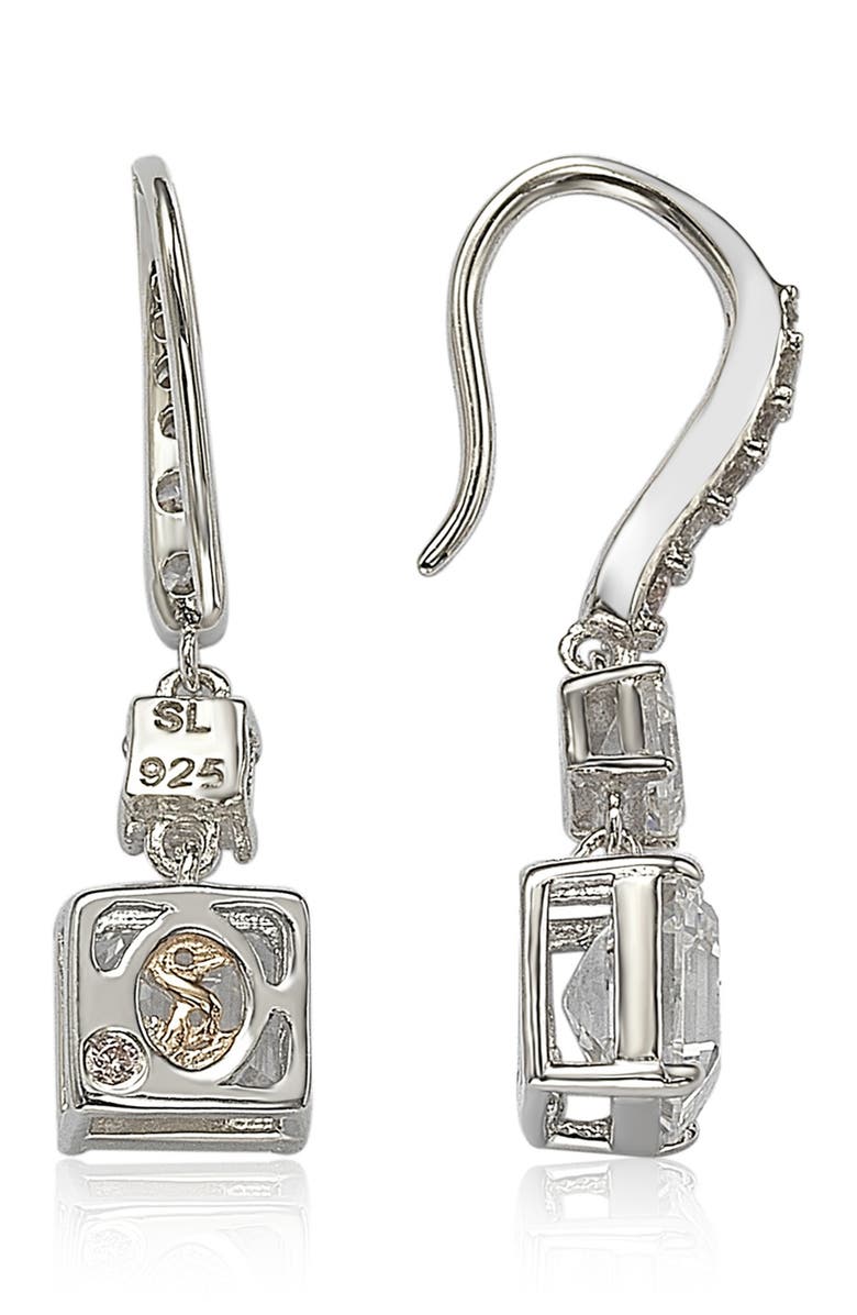 SUZY LEVIAN Sterling Silver White Cubic Zirconia Drop Earrings, Alternate, color, White