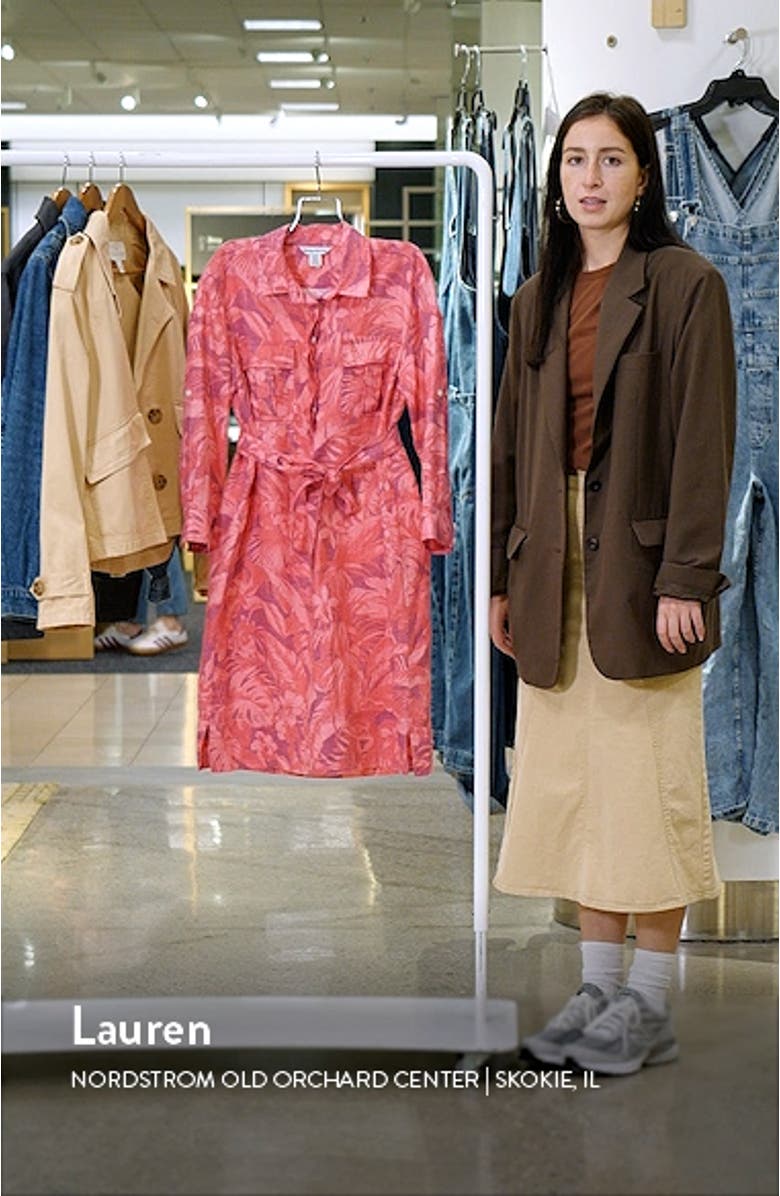 Paradise Palmera Tie Waist Shirtdress, sales video thumbnail