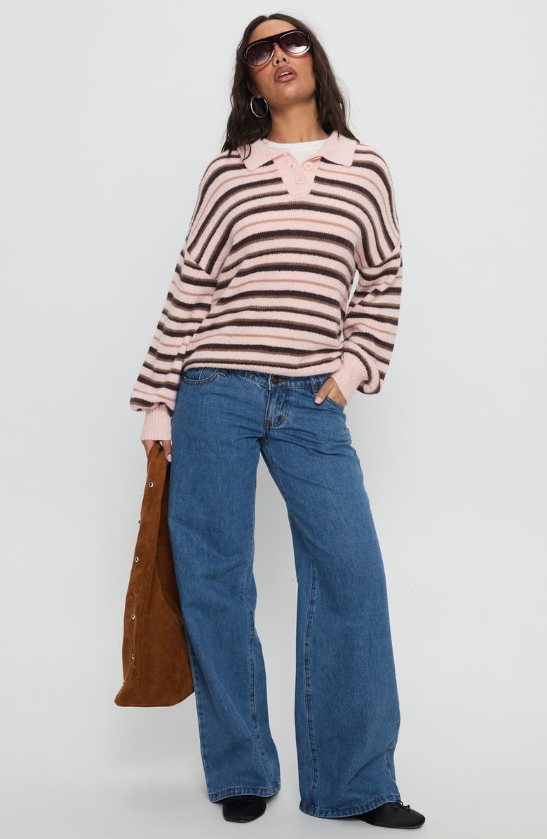 Princess Polly Jeanny Collared Stripe Sweater, Alternate, color,