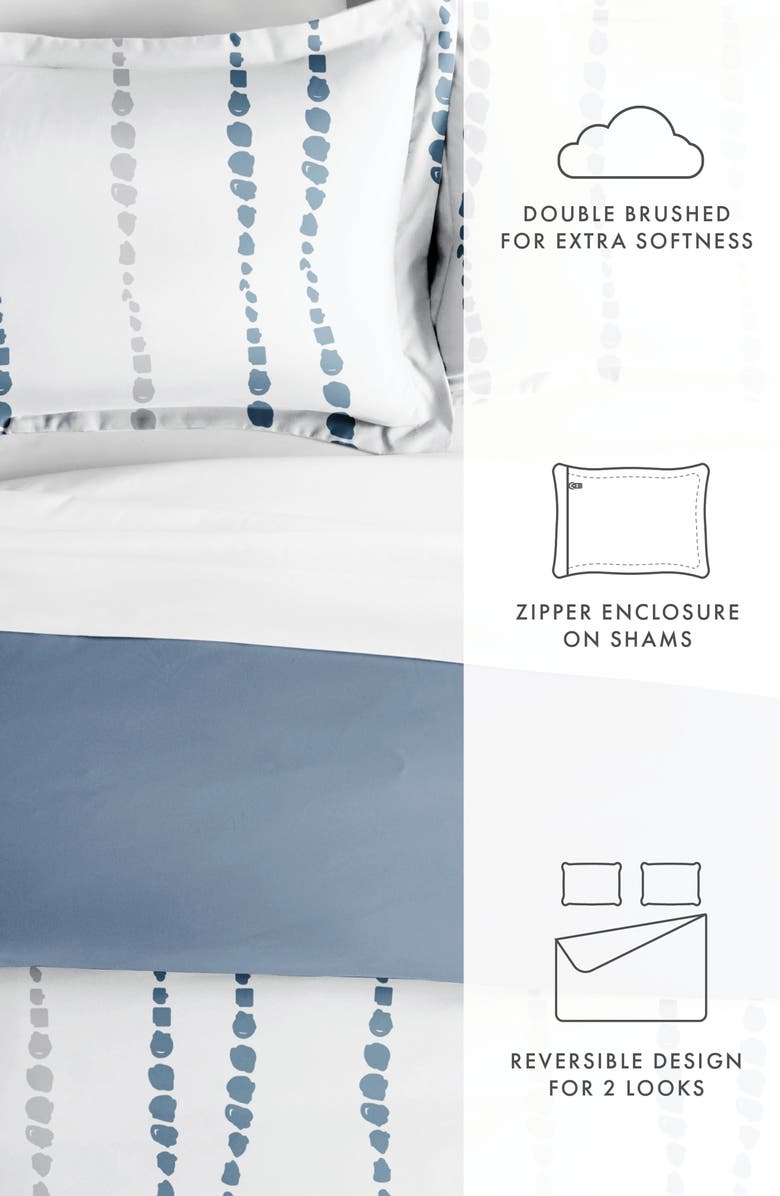 HOMESPUN Premium Ultra Soft Urban Vibe Pattern 3-Piece Reversible Duvet Cover Set, Alternate, color, Navy