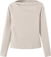 MANGO Boat Neck Long Sleeve T-Shirt