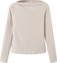 MANGO Boat Neck Long Sleeve T-Shirt