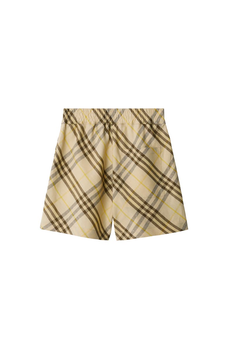 Burberry Check Linen Shorts, Alternate, color, Wheat