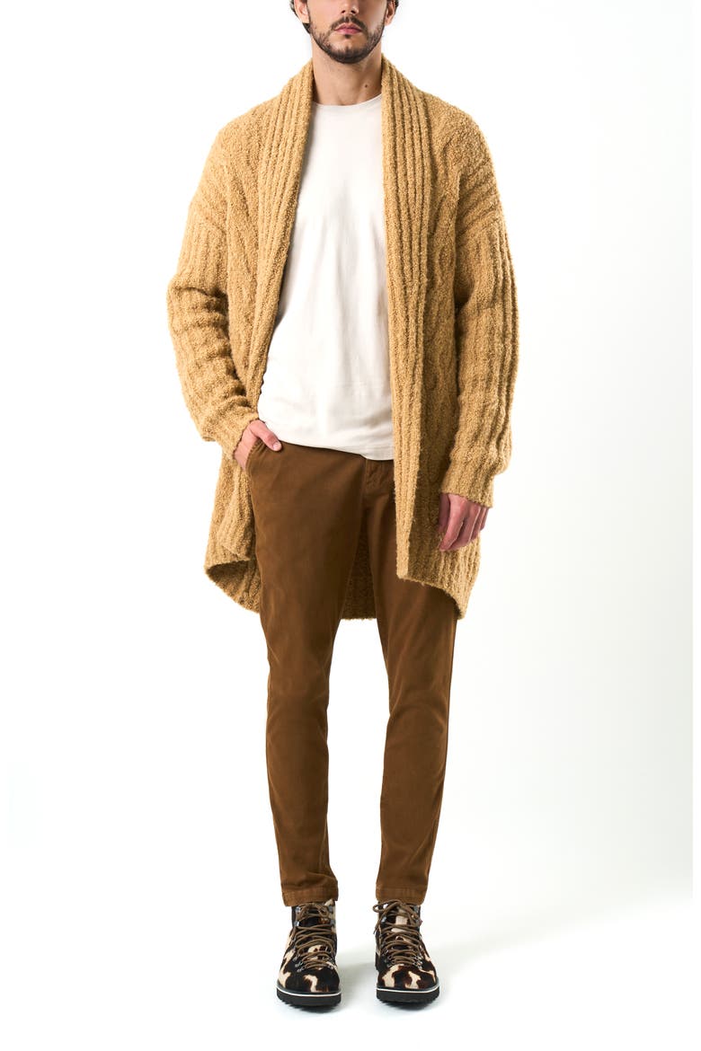 Selva Ribbed Cardigan, Alternate, color, Honey