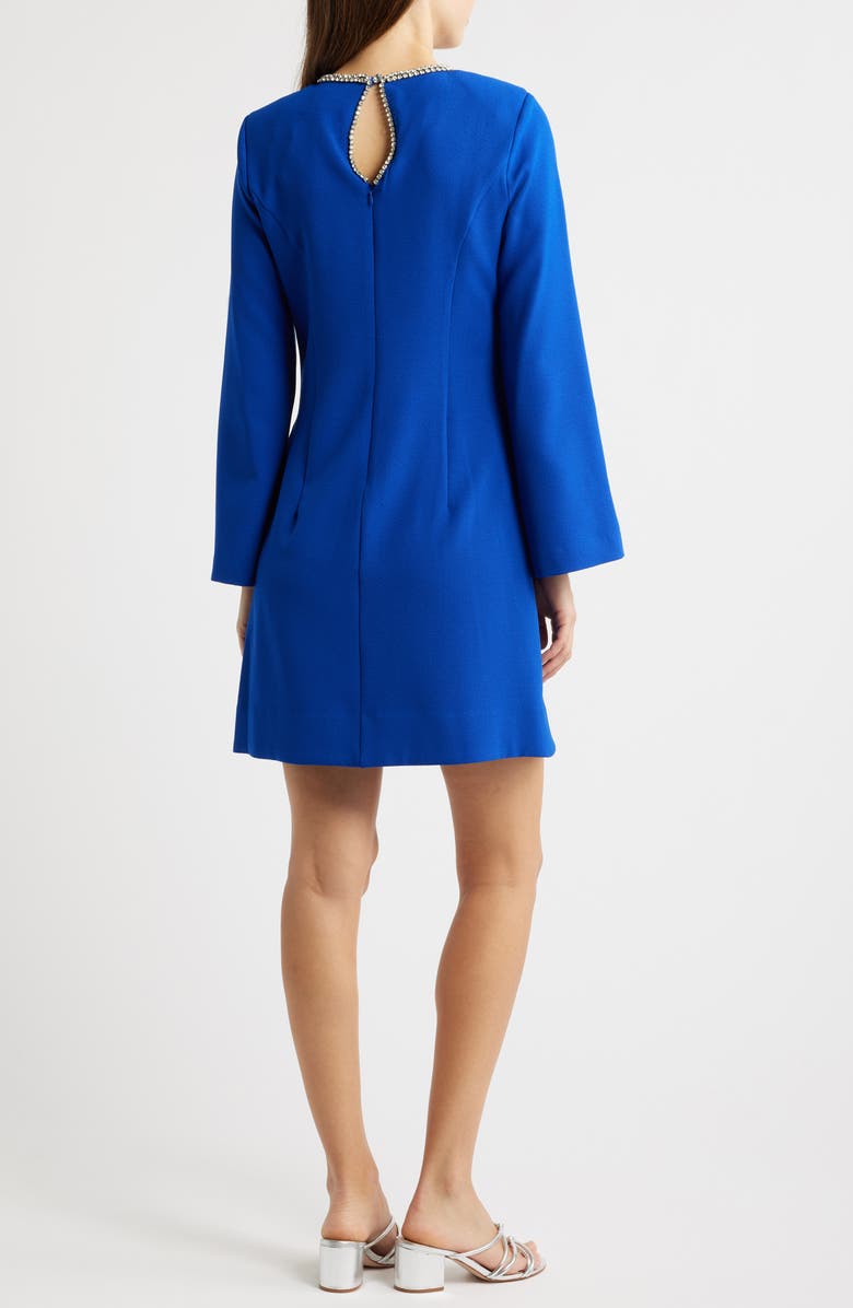 Tahari ASL Rhinestone Trim Long Sleeve Sheath Dress, Alternate, color,
