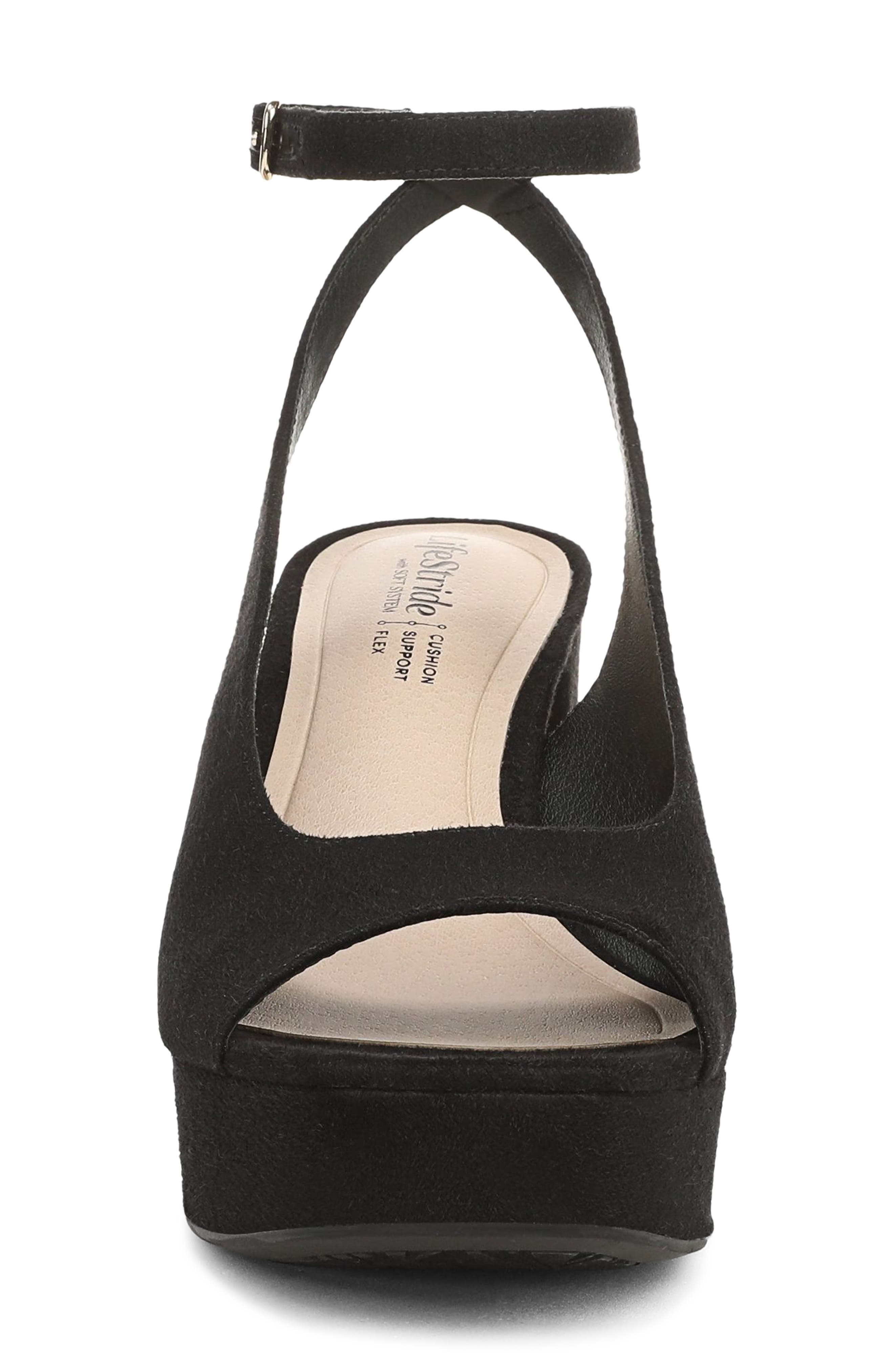 LifeStride Aliyah Ankle Strap Platform Sandal, Alternate, color, Black