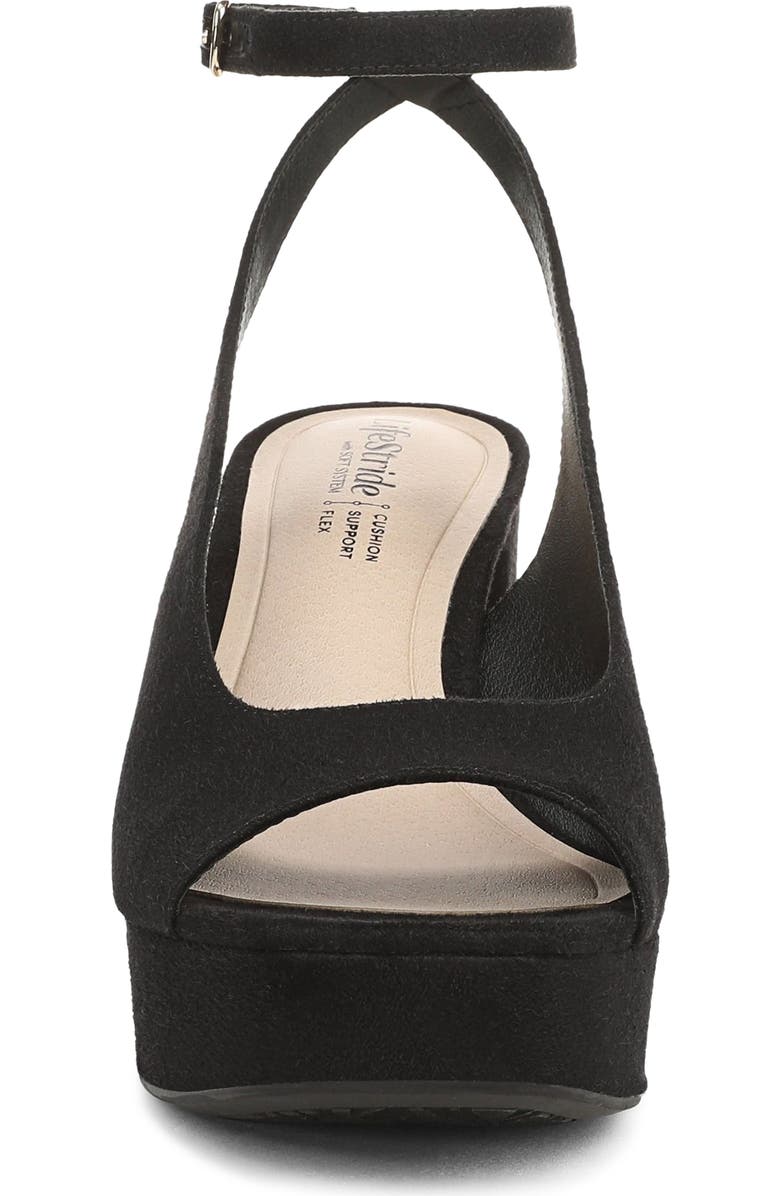 LifeStride Aliyah Ankle Strap Platform Sandal, Alternate, color, Black