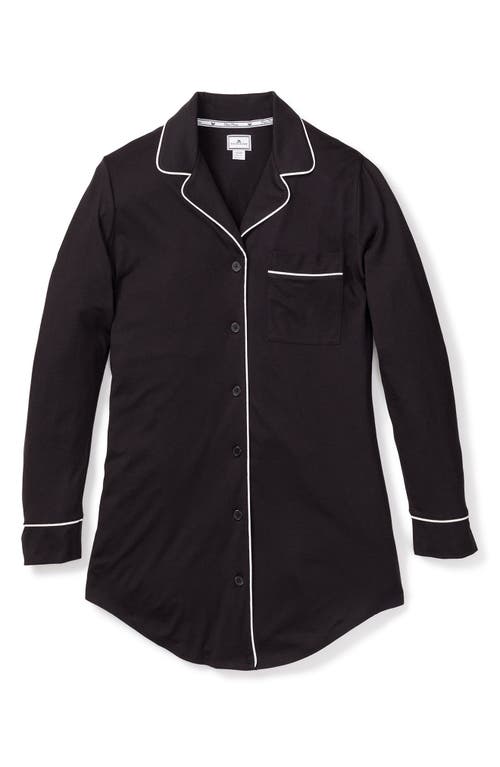 Petite Plume Pink Stripe Cotton Nightshirt In Black
