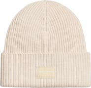 rag & bone Blake Logo Patch Wool Blend Rib Beanie