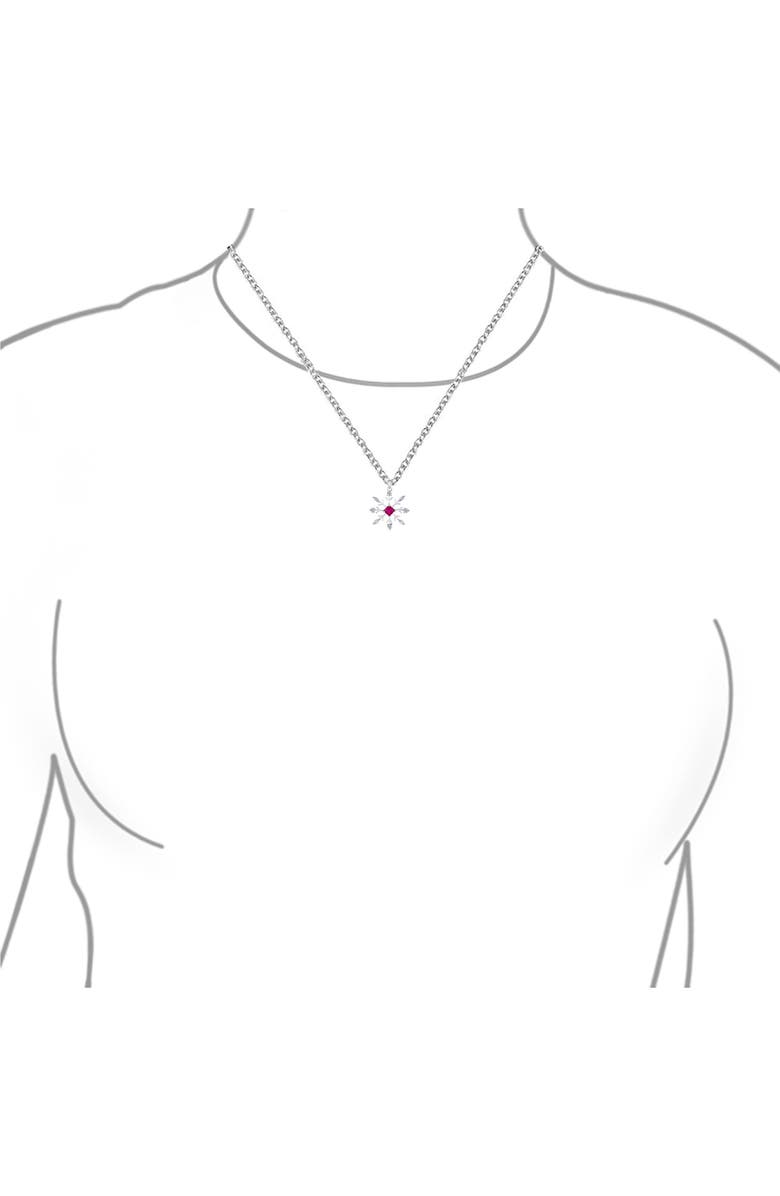 BLING JEWELRY Sterling Silver CZ Snowflake Pendant Necklace & Earrings Set, Alternate, color, 