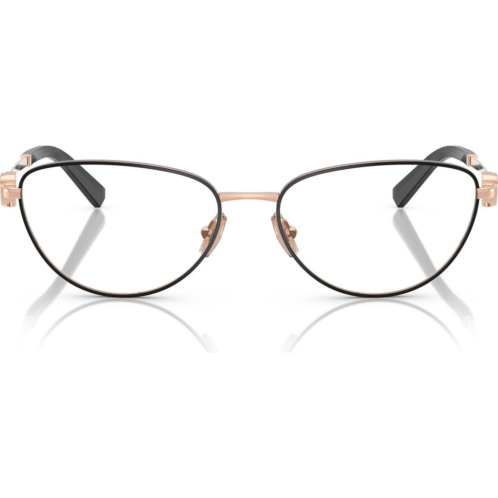 Tiffany & Co . 54mm Oval Optical Glasses In Rose Gold Blk