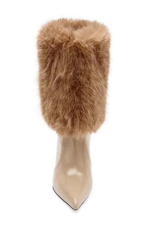 Jeffrey Campbell Thermal Faux Fur Cuff Bootie In Neutral
