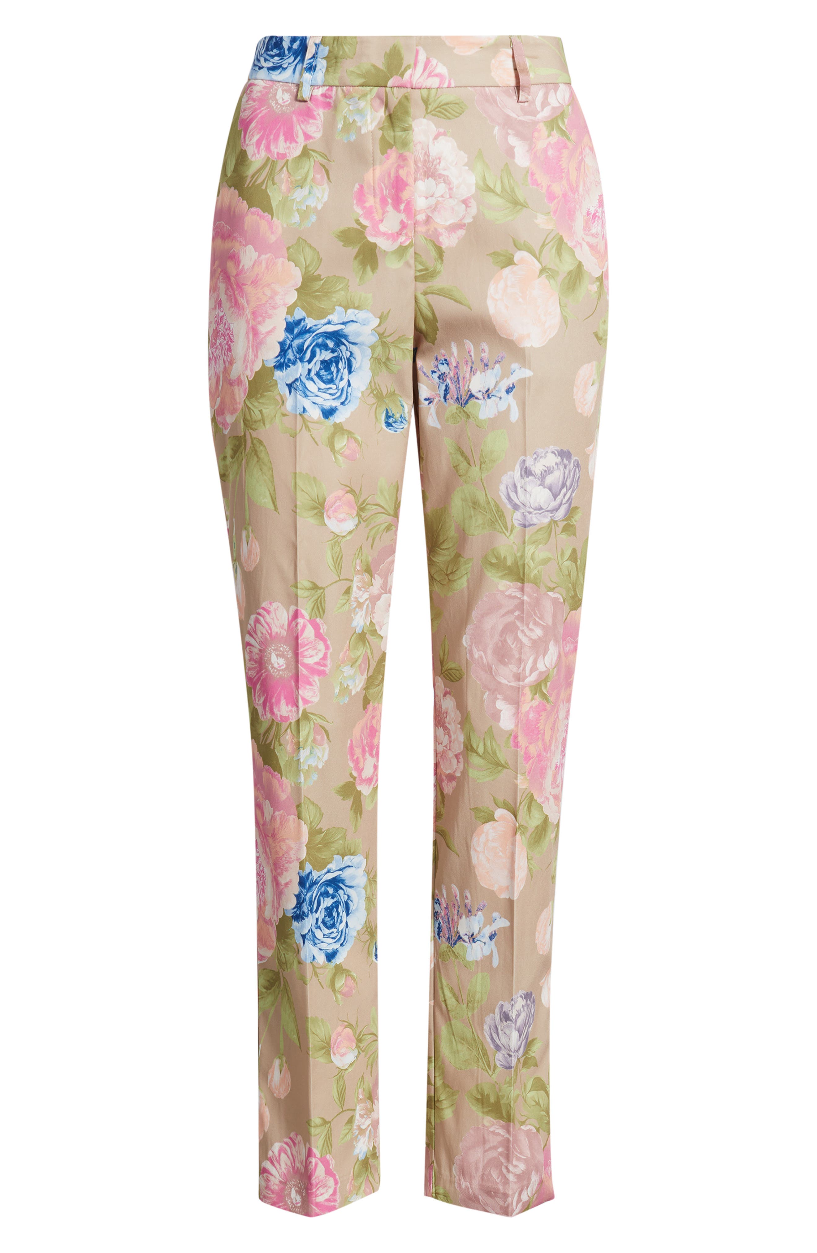 floral cigarette pants Joy XS/S  OMNIA this seasonless piece is designed to be paired with the collections coordinating top for garden parties Garden Reverie Silk Faille Cigarette