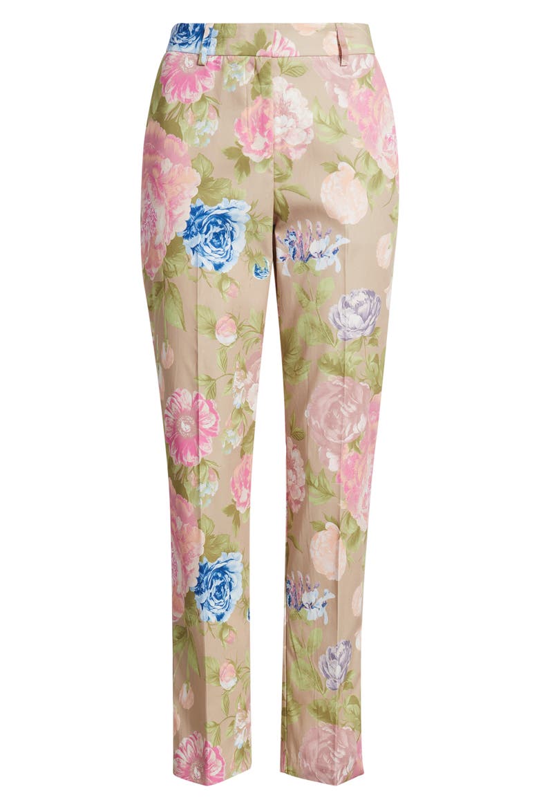 Floral Print Pants, Alternate, color, TAUPE MULTI
