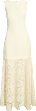 Ever New Joan Mixed Media Lace Midi Dress