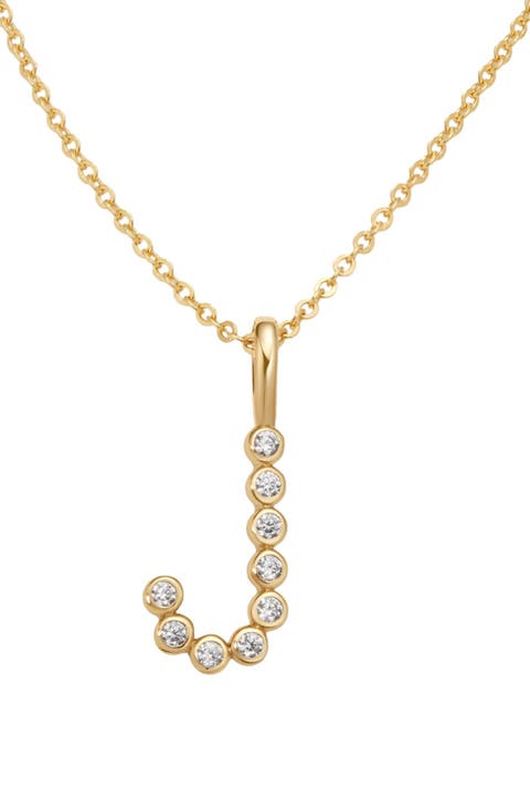 CZ Poppy Initial Necklace