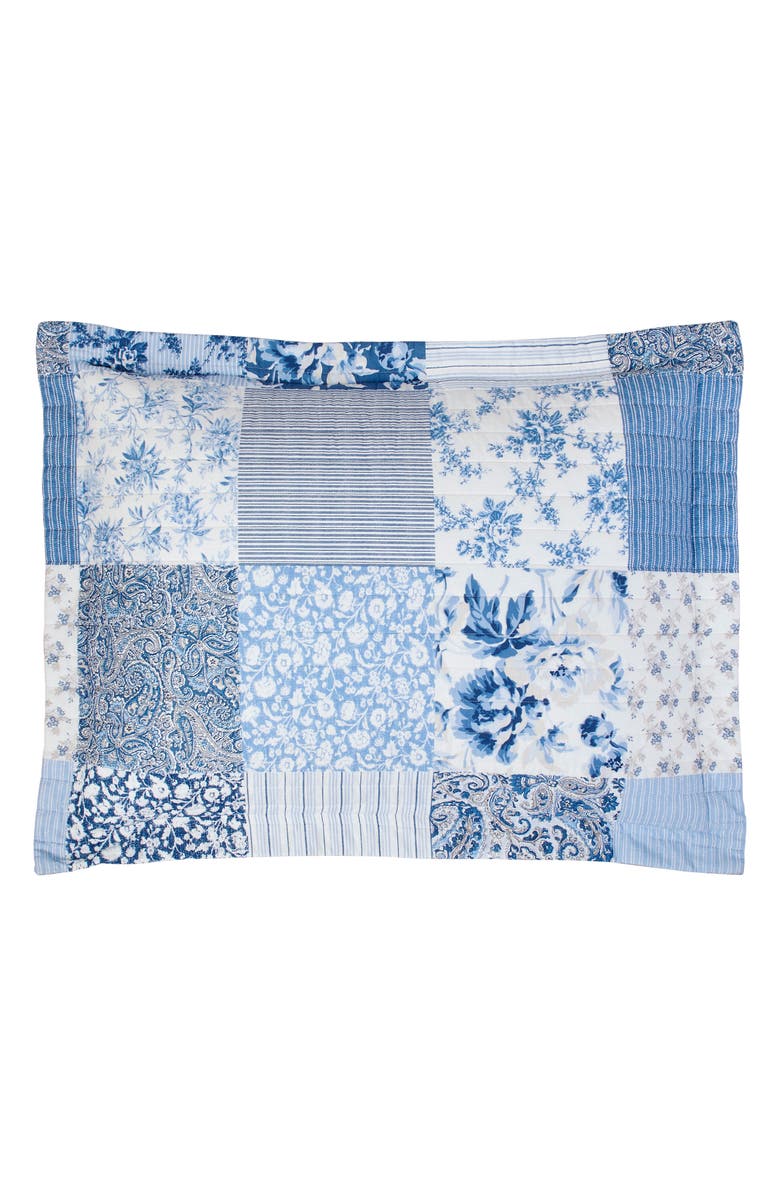 Laura Ashley Paisley Patchwork Full/Queen Quilt Set, Alternate, color, Blue