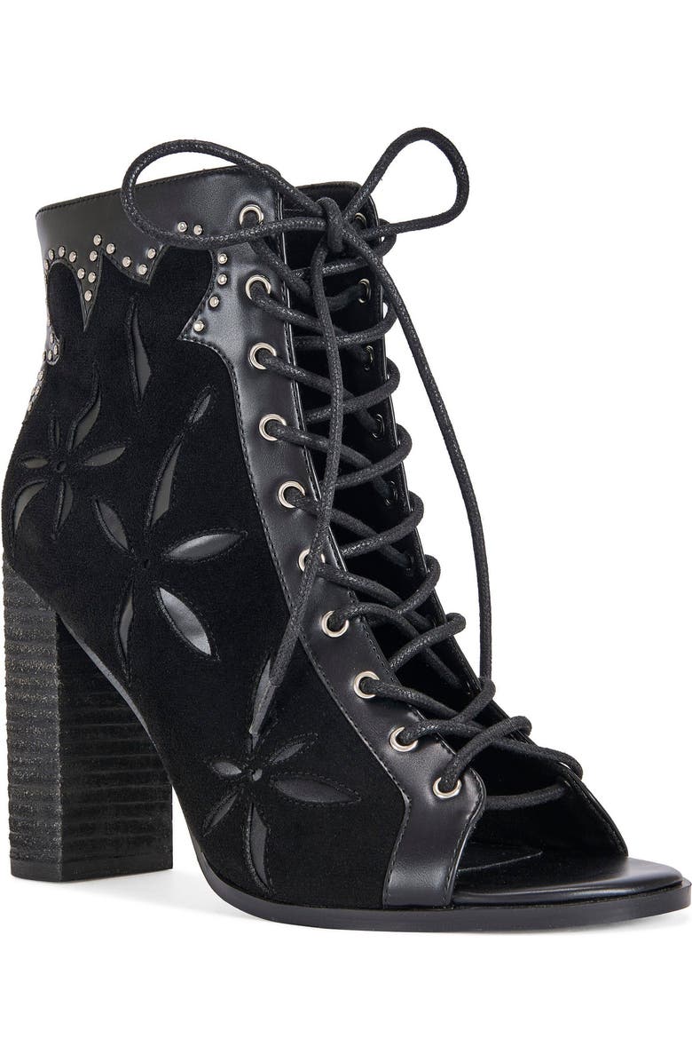 AZALEA WANG Mirona Block Bootie, Alternate, color, Black