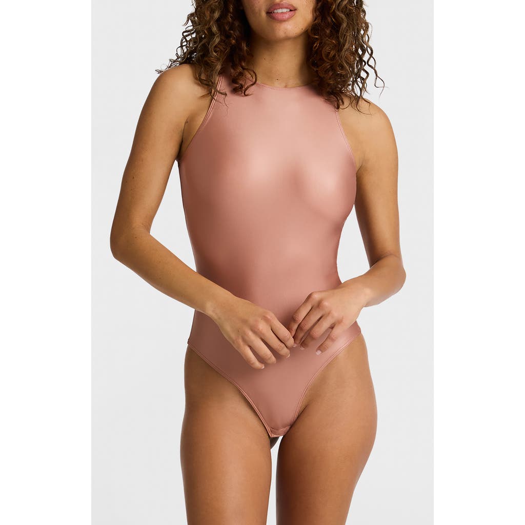 Commando Matte Metallic Bodysuit In Pink