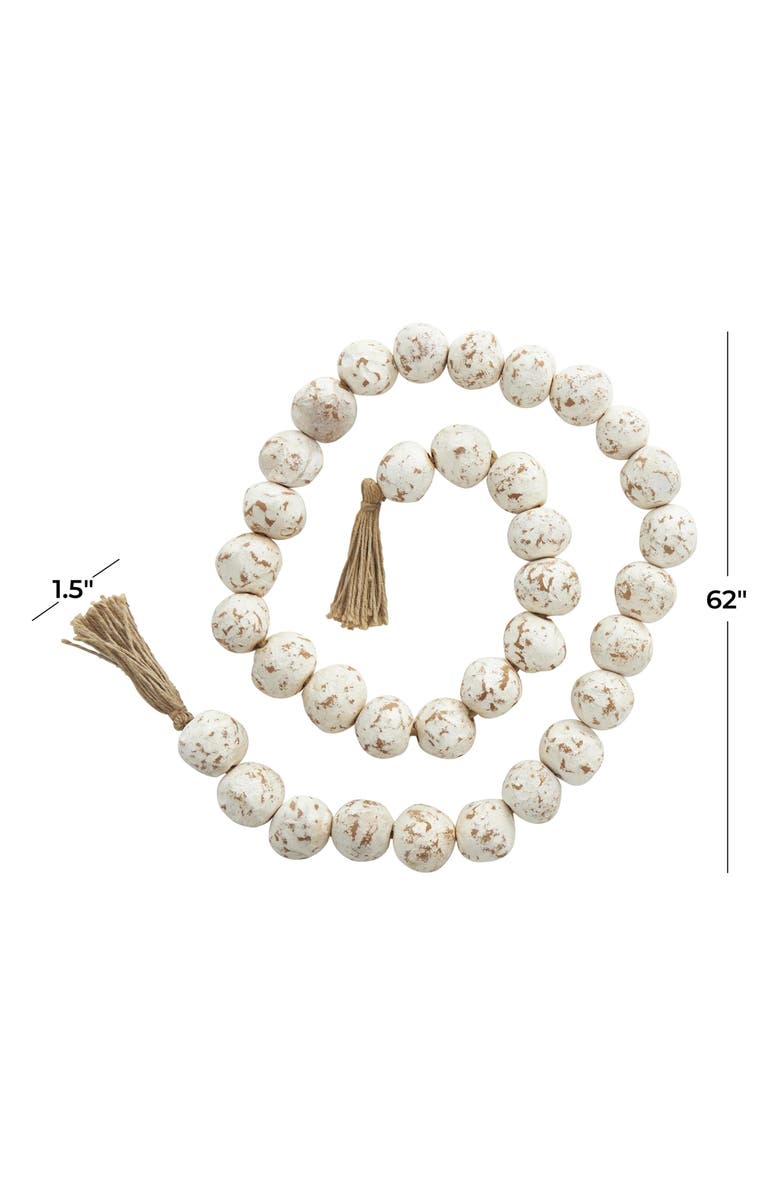 WILLOW ROW Bohemian White Ceramic Garland, Alternate, color, White
