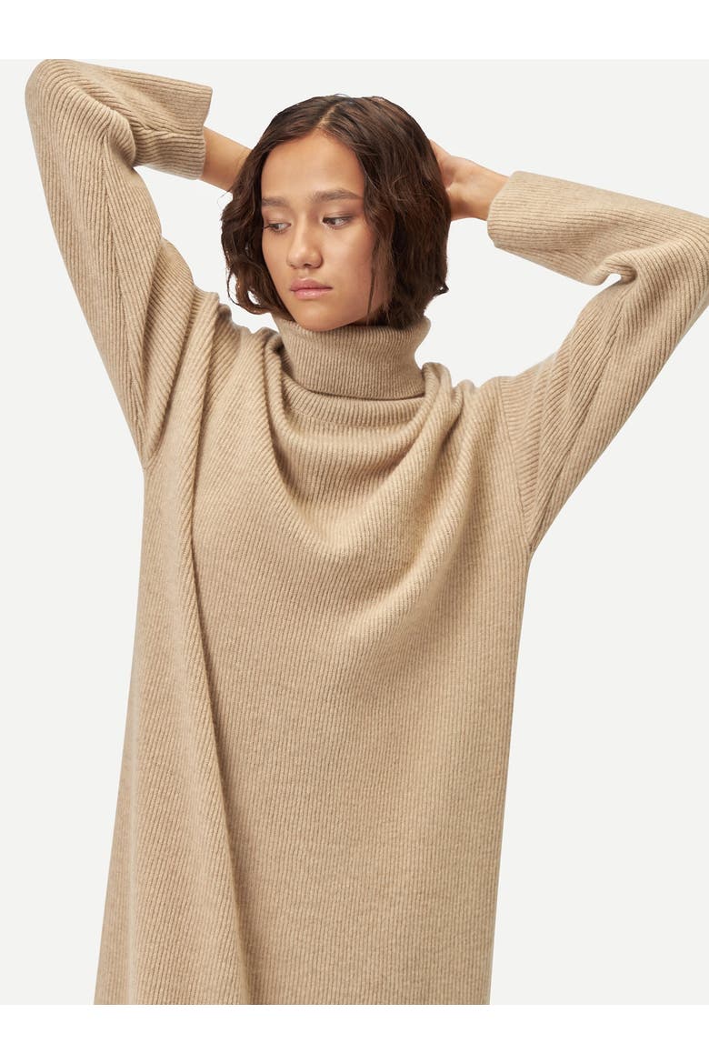 Cashmere Turtleneck Dress, Alternate, color, warm grey