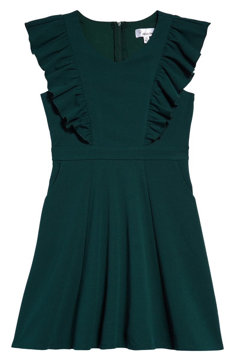 LOVE, NICKIE LEW Kids' Ruffle Front Dress, Main, color, 