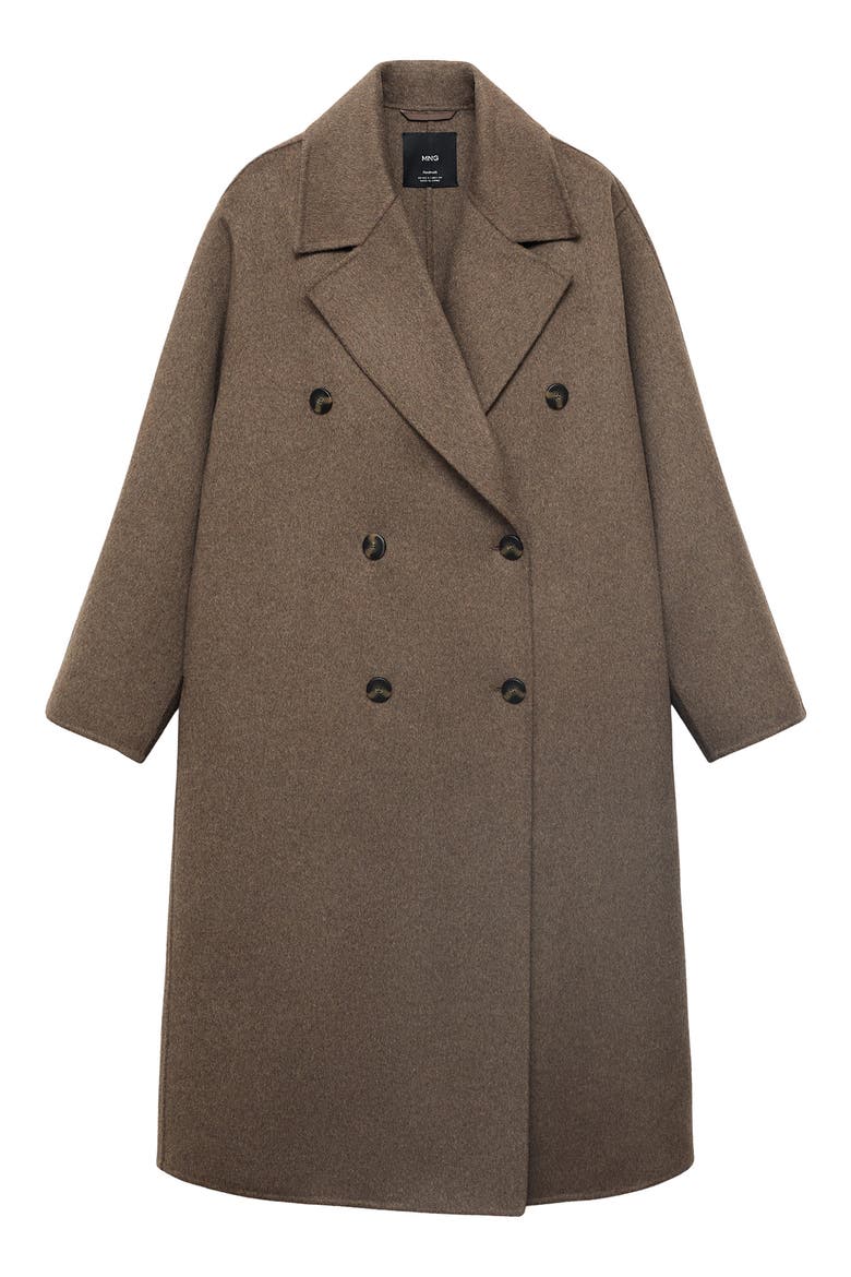 Picarol Double Breasted Wool Blend Coat, Main, color, MEDIUM BROWN