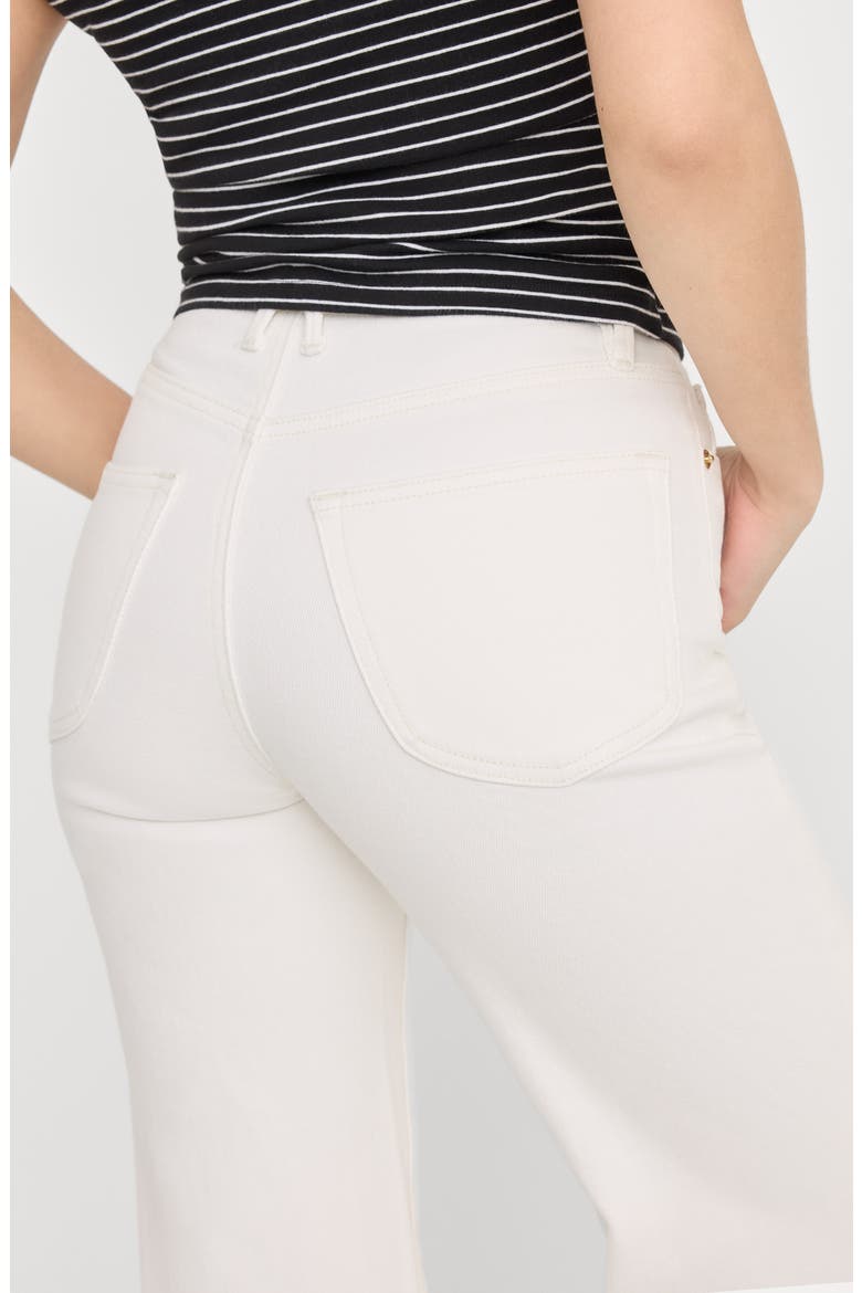 Good Waist Patch Pocket High Waist Palazzo Jeans, Alternate, color, COTTON WHITE
