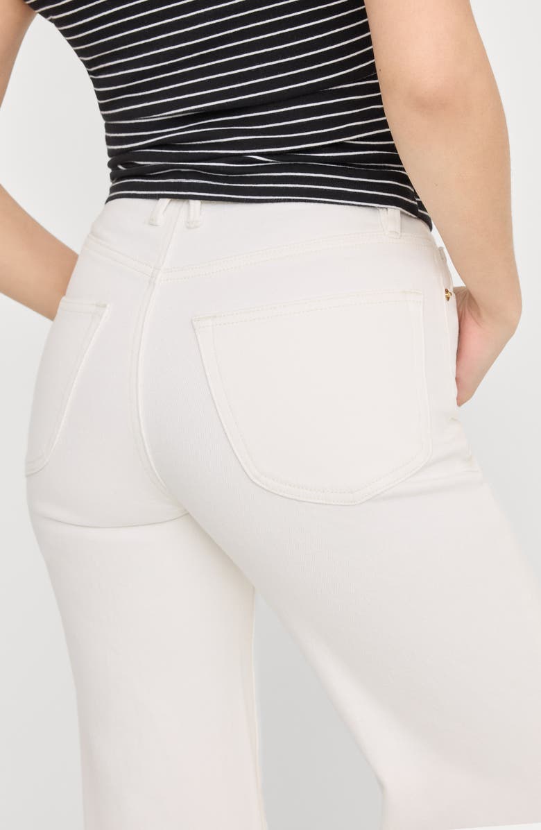 Good American Good Waist Patch Pocket High Waist Palazzo Jeans, Alternate, color, Cotton White