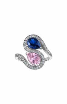 Lab Created Sapphire and Pink Topaz Bypass Ring
