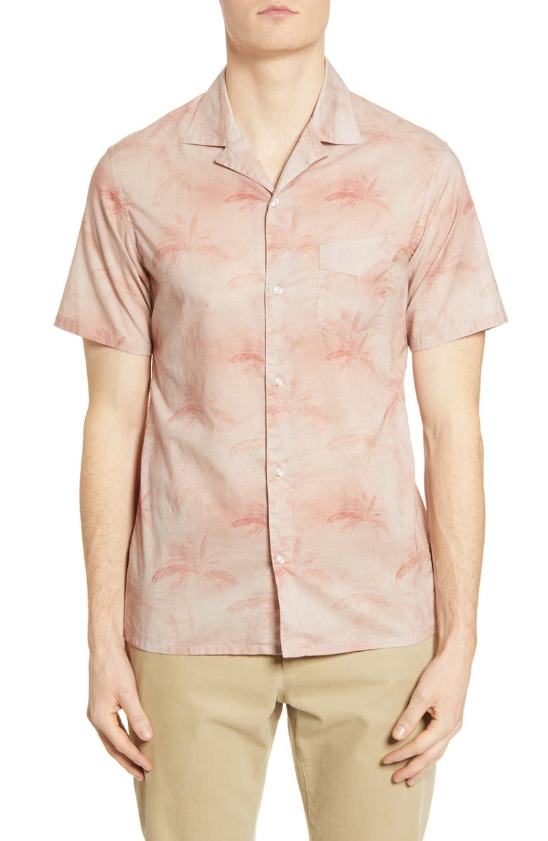 Officine Générale Dario Short Sleeve Button-Up Shirt, Main, color, 
