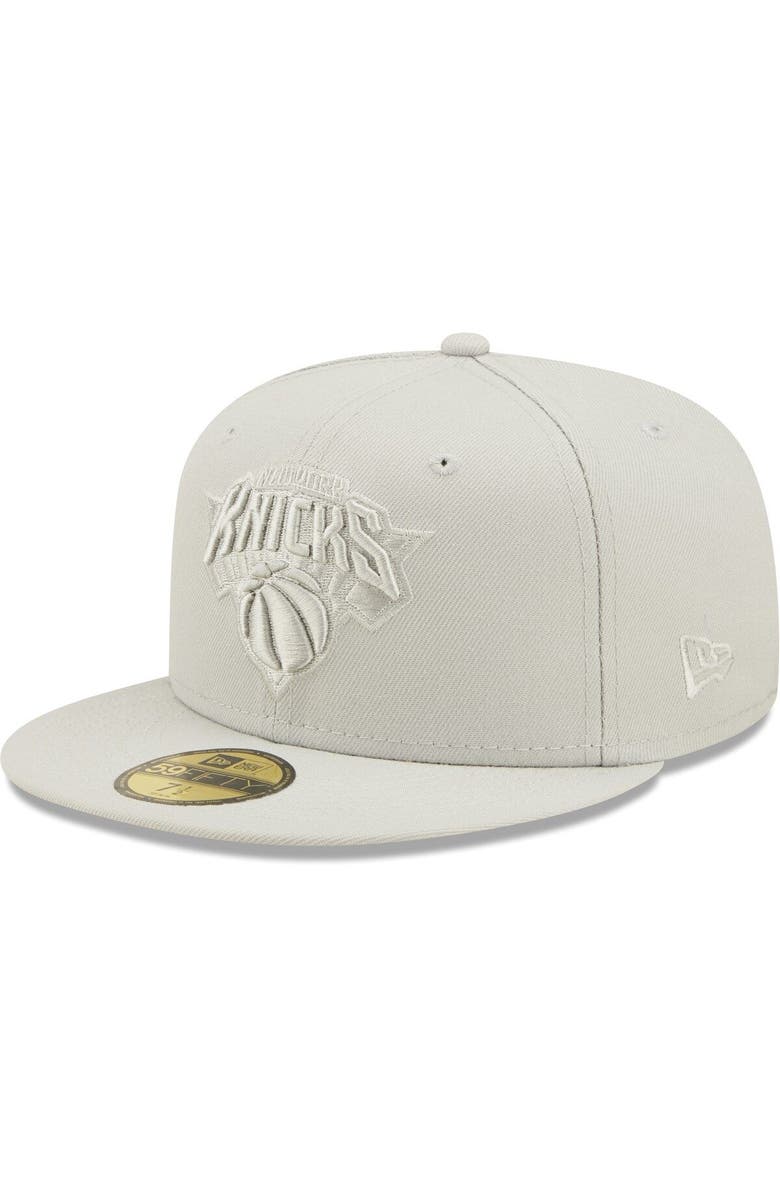 New Era Men's New Era Gray New York Knicks Logo Color Pack 59FIFTY Fitted Hat, Alternate, color,