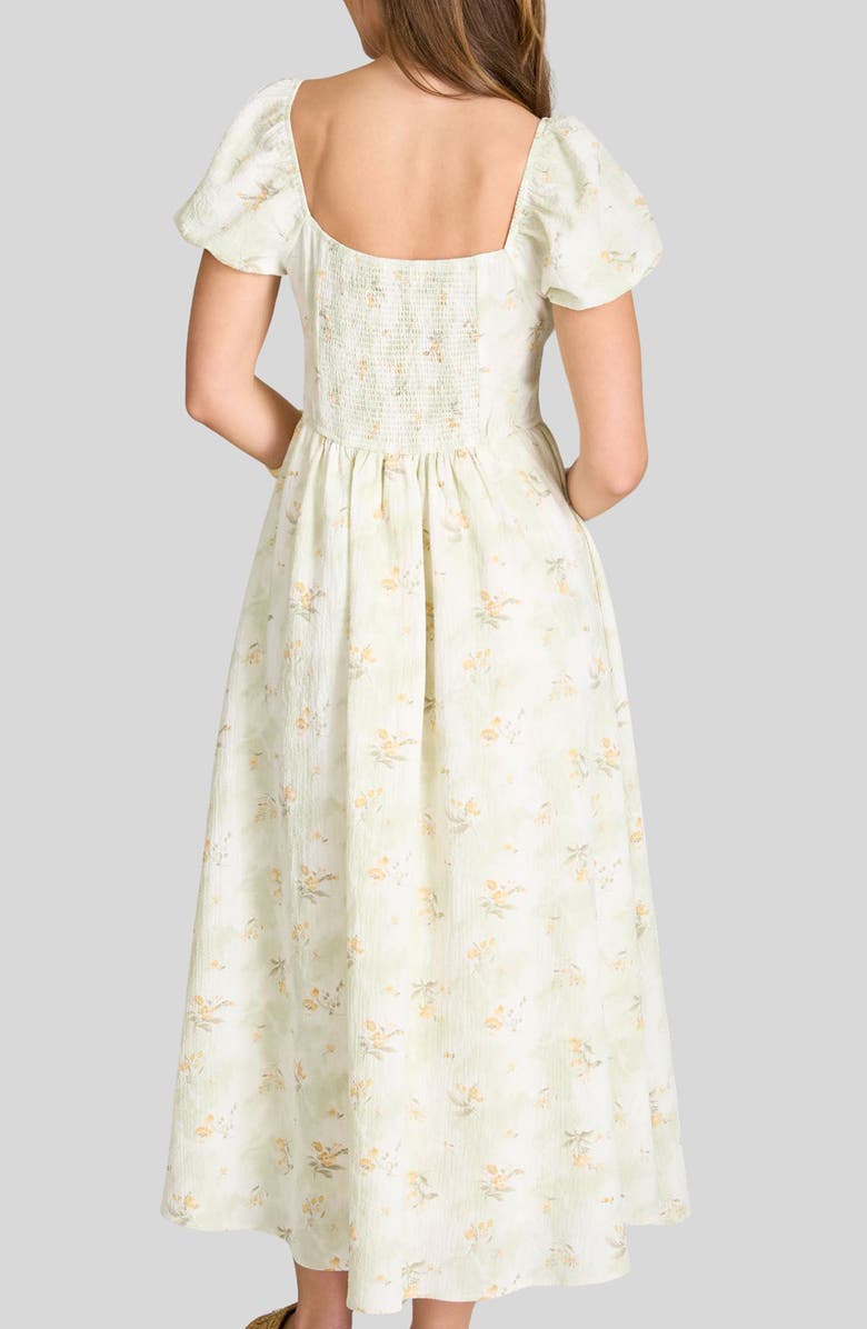 Blu Pepper Floral Corset Midi Dress, Alternate, color, 