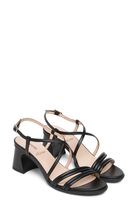 Strappy Flared Heel Sandal (Women)